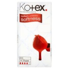 Kotex Maxi Super Pads 14 x 4 Quilted Softness High Absorbency Uncompromised Protection 5.02905E+12