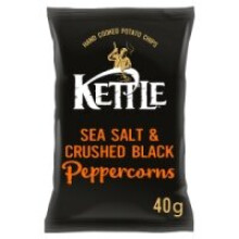 KETTLE Chips Sea Salt & Crushed Black Peppercorns 40g (18 x 40g)