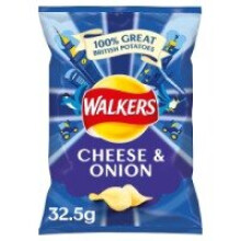 Walkers Cheese & Onion Crisps 32.5g (32 x 32.5g)