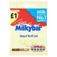 Nestle Milkybar White Chocolate Giant Buttons Sharing Bag 85g (12 x 85g)