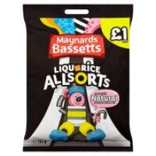 Maynards Bassetts Liquorice Allsorts Sweets Bag 165g (12 x 165g)