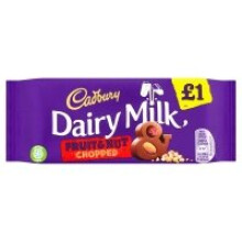 Cadbury Dairy Milk Fruit and Nut Chopped Chocolate Bar 95g (22 x 95g)