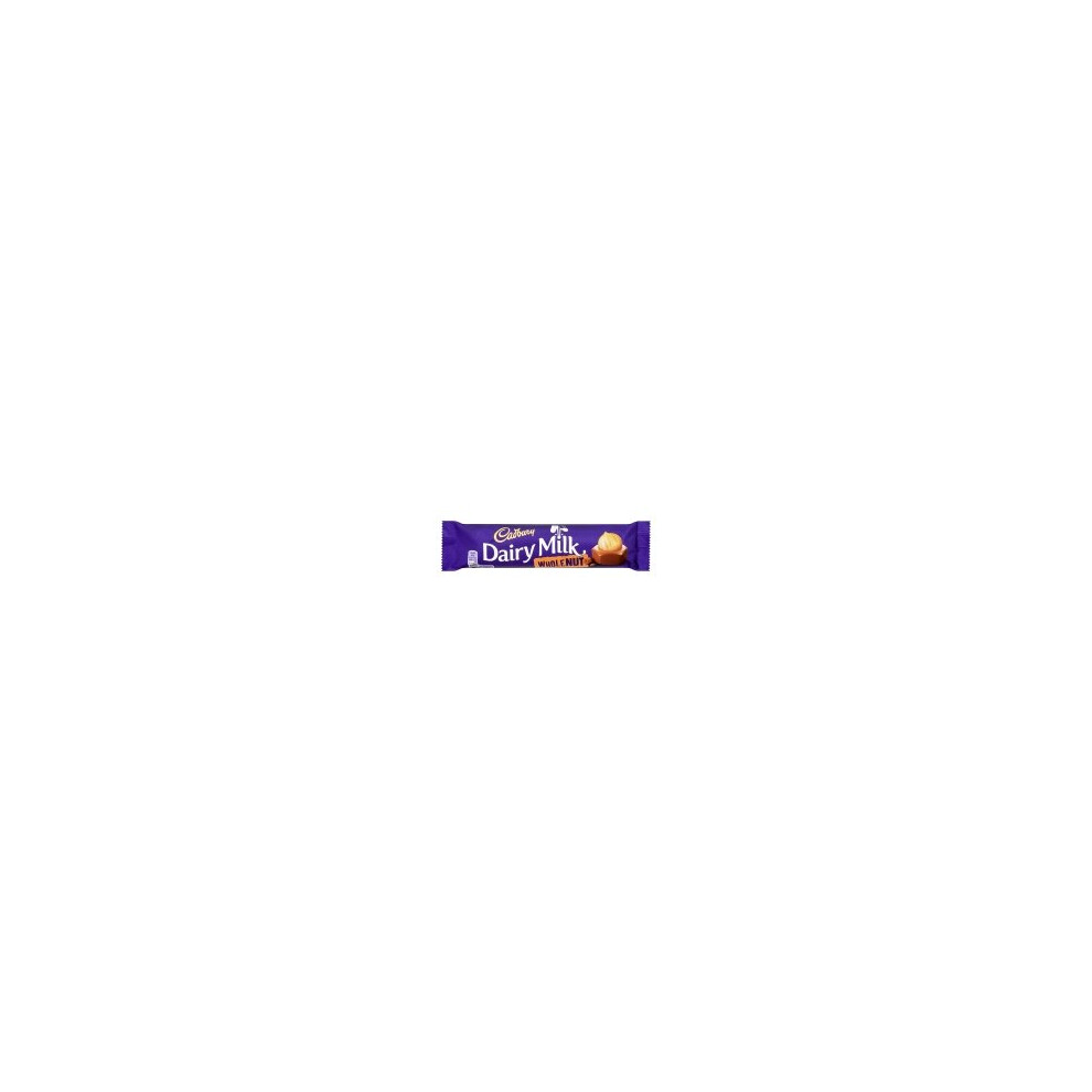 Cadbury Dairy Milk Whole Nut 45G Bar (48 X 45G) - Creamy Milk Chocolate With Hazelnuts, 7.62221E+12