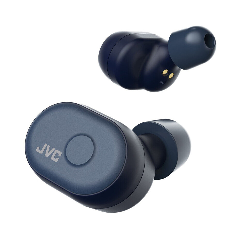 (Blue) JVC HAA10T True Wireless Bluetooth Earbuds & Case