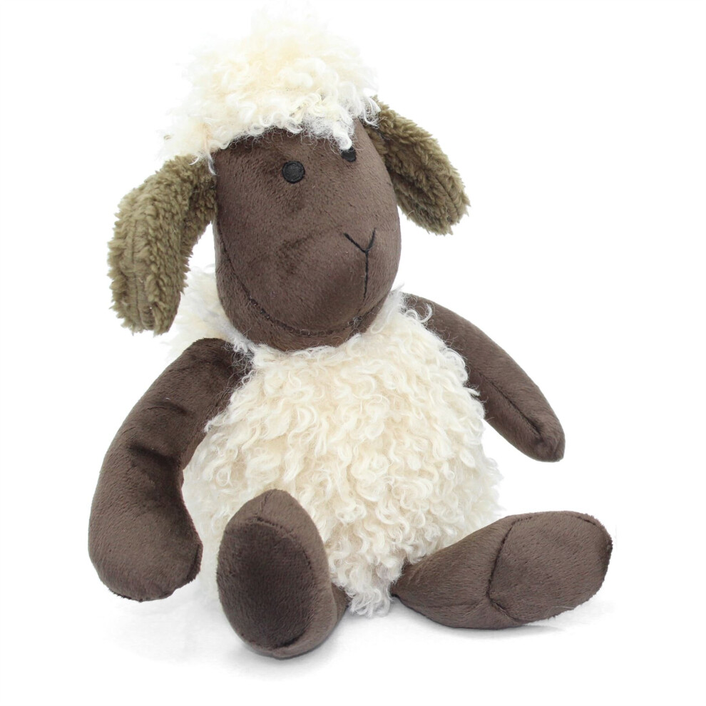 Carousel Cute Woolly Sheep Fabric Doorstop - Novelty Animal Door Stop - Ear Brown