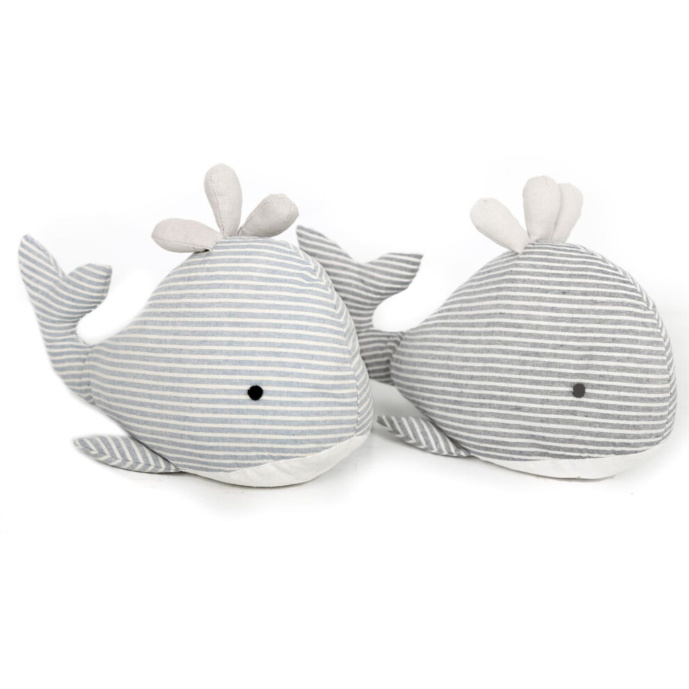 Carousel Fabric Seashore Whale Doorstop ~ Nautical Animal Door Stop