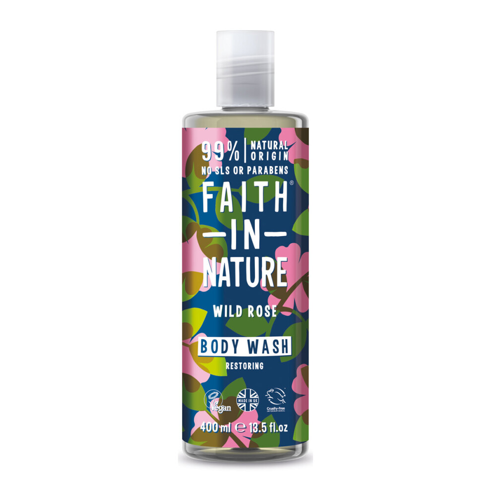 (Single) Faith In Nature Wild Rose Restoring Body Wash 400ml Trio