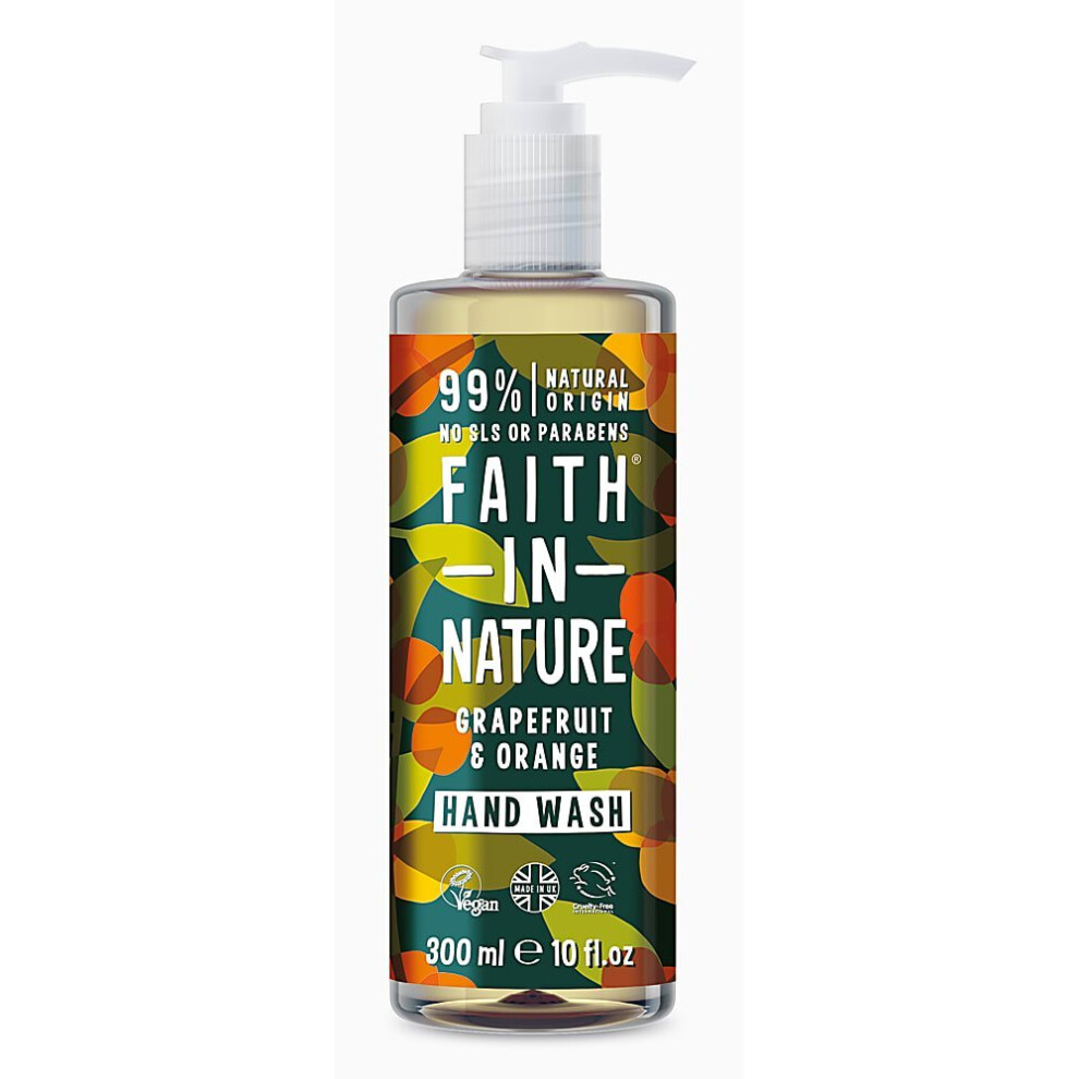 Natural Grapefruit & Orange Hand Wash, Nourishing Vegan & Cruelty Free, With Organic Sweet Orange Oil, 400ml