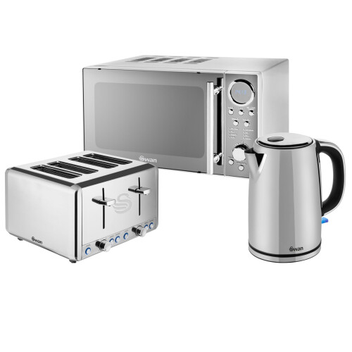 Swan 800W 20 Litre Digital Microwave, 1.7L Cordless Rapid Boil Kettle