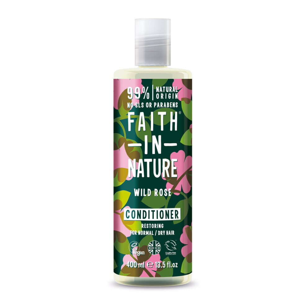 (Single) Faith In Nature Wild Rose Restoring Conditioner For Normal and Dry Hair 400ml Trio