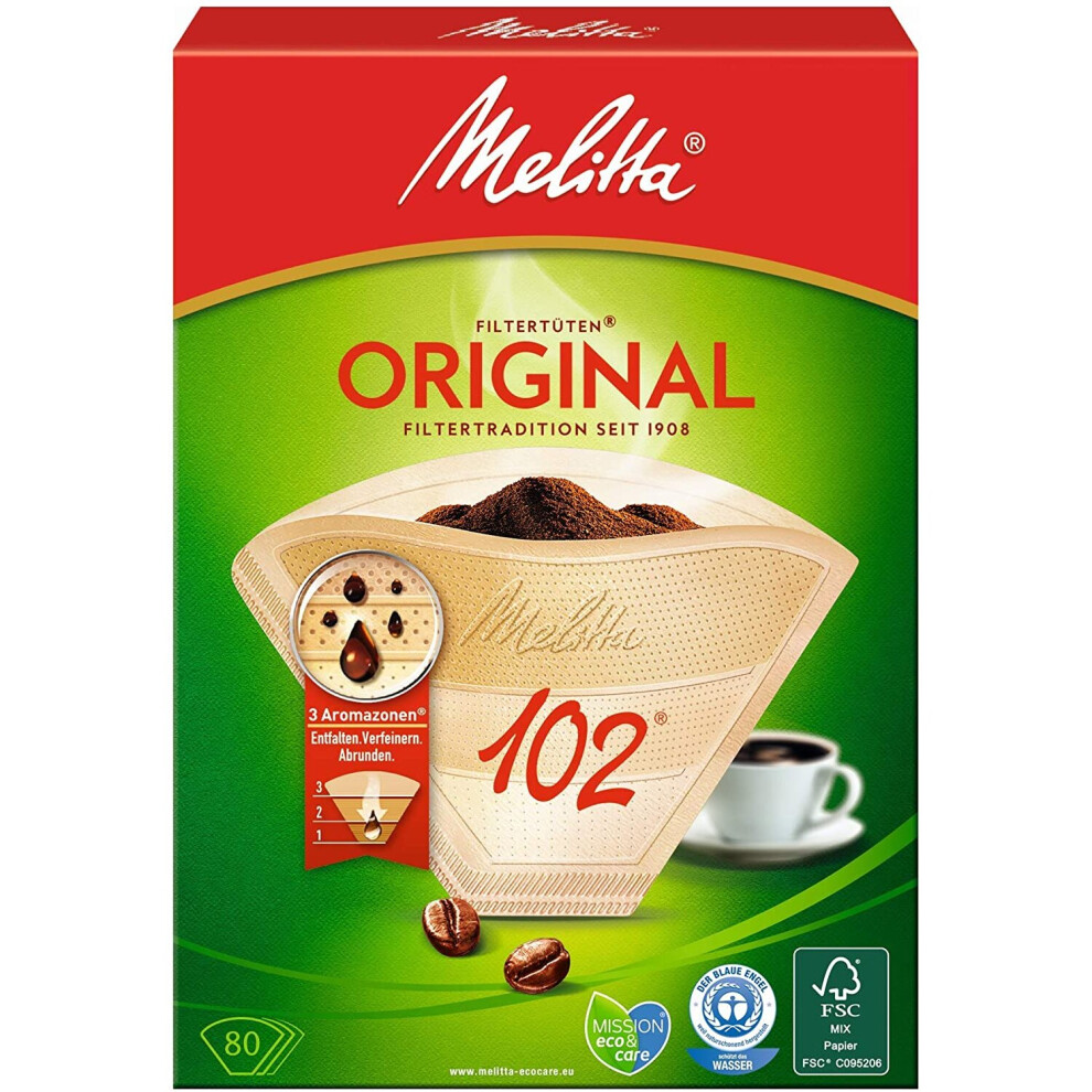 Melitta Size 102 Aroma Zones Filterbags, Pack of 80