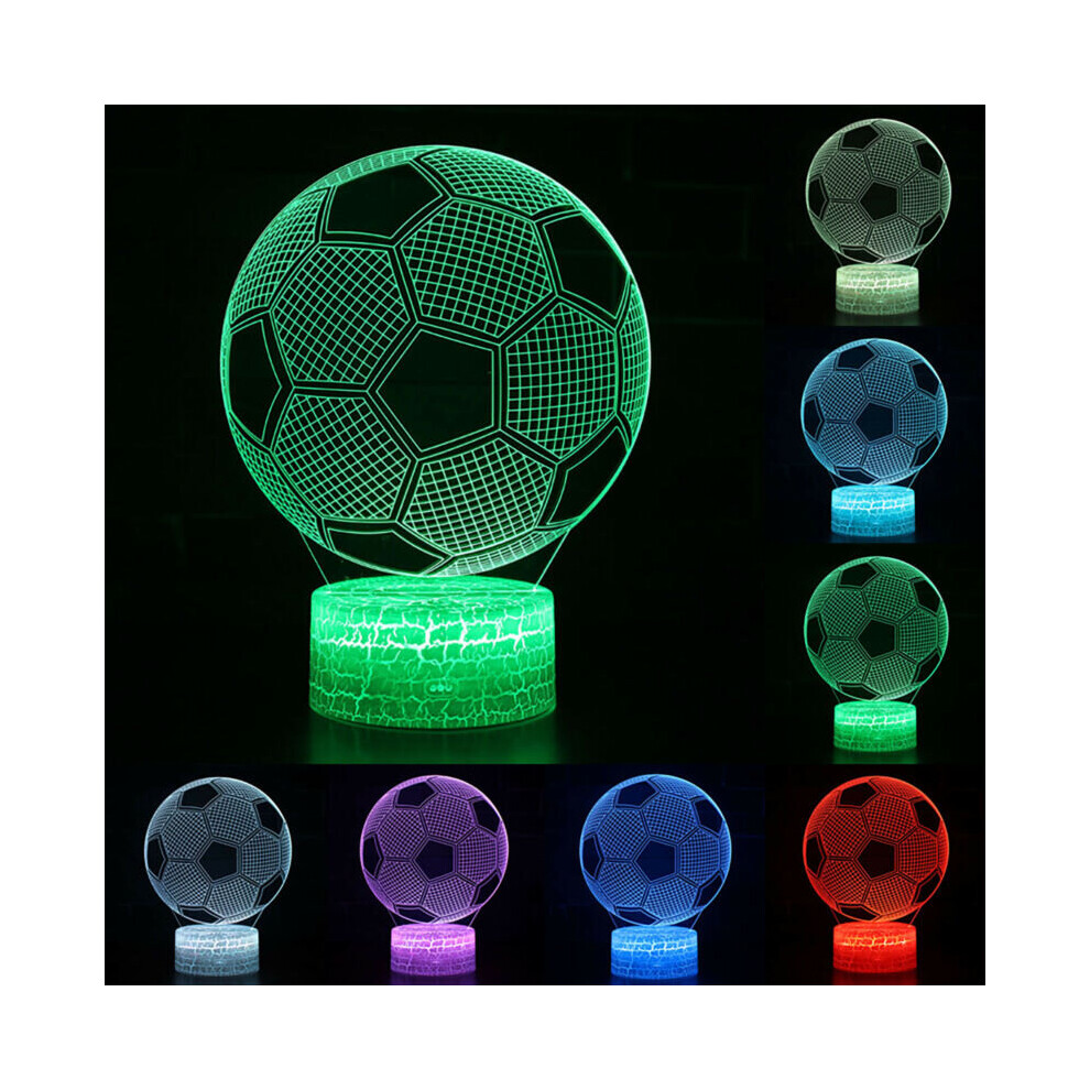 3D Illusion Lamp Kids Night Light Football 16 Colours Soccer Lamps Boy Xmas Gift