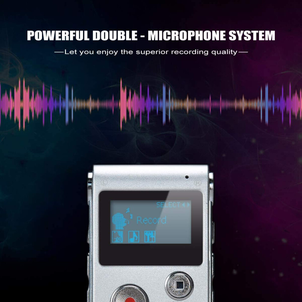 ponovo Po-V75 96GB Digital Voice Recorder with Playback, 1100mAh Mini Audio Recording Device for Lecture Interviews, 1536Kbps Voice Activated