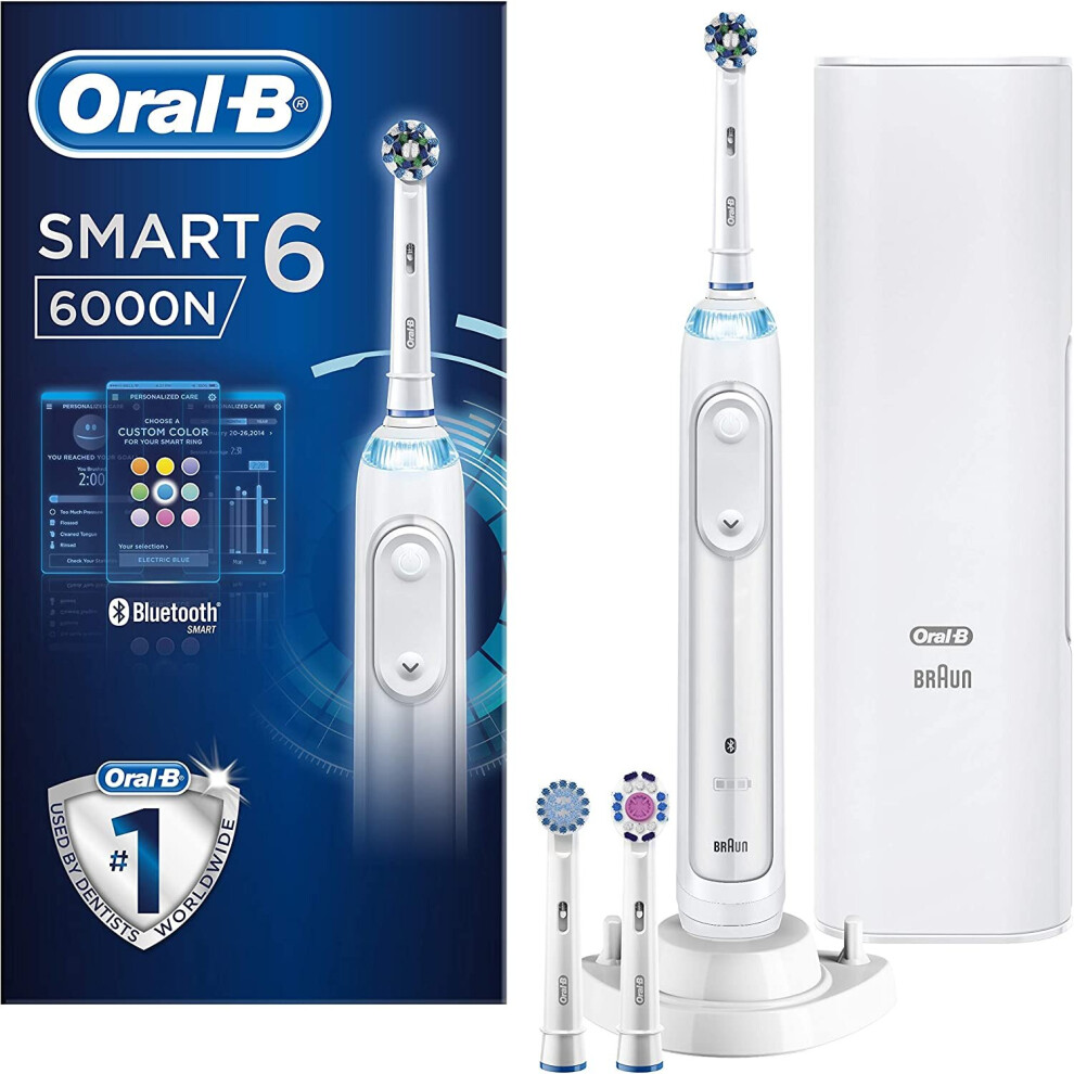 Philips Oral-B Smart 6 6000N Crossaction Electric Toothbrush, White, 5 Modes - Image 2