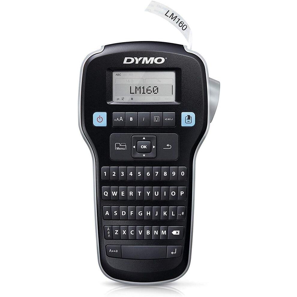 Dymo Label Manager 160 Handheld Label Maker | Portable Label Printer with Qwerty Keyboard, Black/White