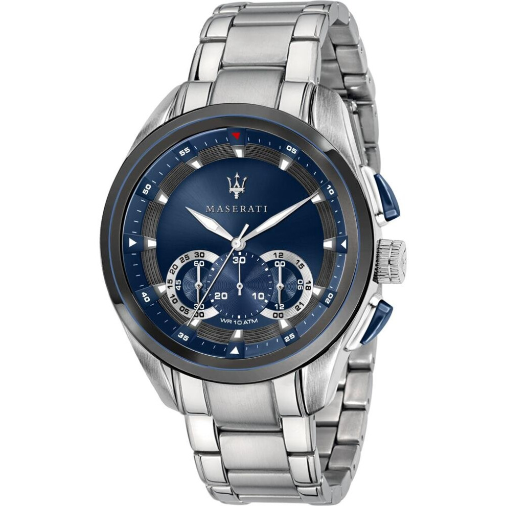 Maserati R8873612014 Traguardo Chronograph Blue Dial Men's Watch Multicoloured