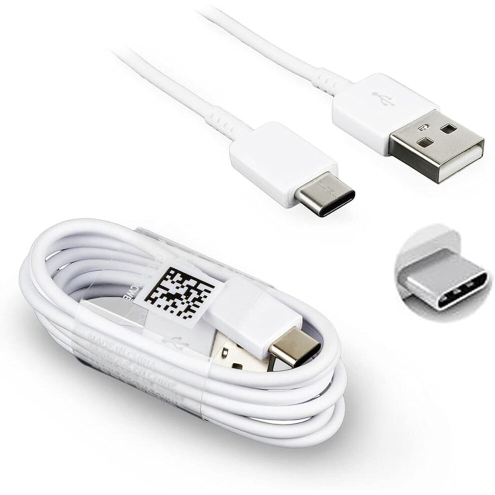 Genuine White Samsung USB Type C Charge & Sync Data Cable For Galaxy S8, S8+, A3(2017), A5(2017), A7(2017) A8 (2018) and Compatible to All Other USB T