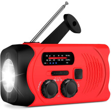 Wind Up Solar Radio,Emergency Radio Crank Powered Radio with Flashlight Torch,Rechargeable USB Phone Charger by RunningSnail | Emergency Use for Campi