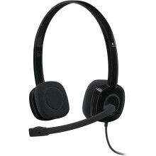 Logitech H151 Wired Headset, Stereo Headphones with Rotating Noise-Cancelling Microphone, 3.5 mm Audio Jack, In-Line Controls, PC/Mac/Laptop/Tablet/Sm