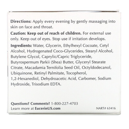 Eucerin Eucerin, Πρόσωπο, Q10 Αναζωογονώντας, Νύχτα Κρέμα, Ανόθετο Αroma, 1.7 fl oz (48 g) 2