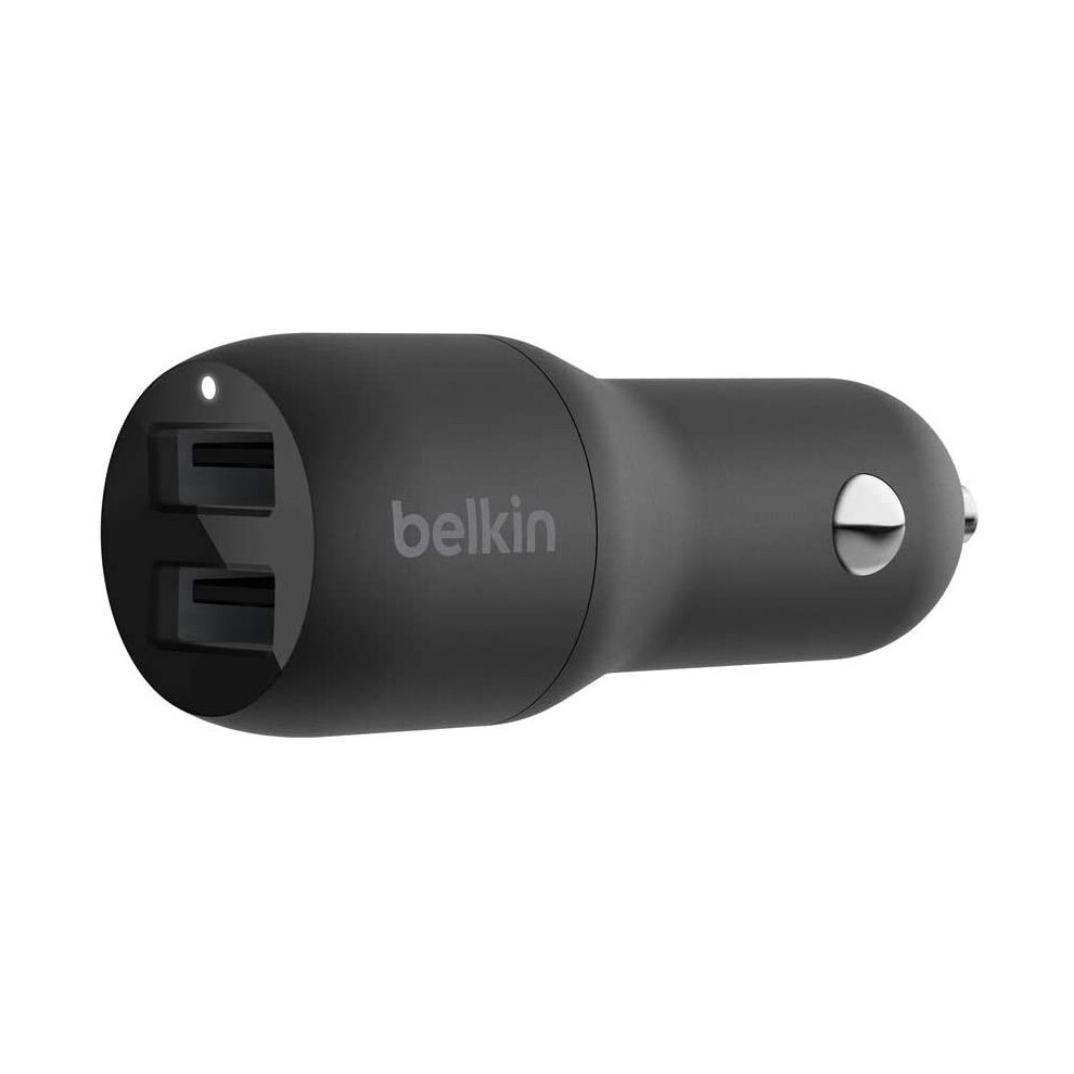 Belkin Dual USB Car Charger 24W (Boost Charge Dual Port Car Charger, 2-Port USB Car Charger) iPhone Car Charger, Android Car Charger