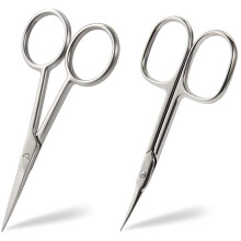 BEZOX 2pcs Scissors Set - Sharp Nail Scissors, Cuticle Scissor, Eyebrow Grooming Scissors, Cuticle Cutters, Beard Trimming Scissors, Hair Cutting Scis