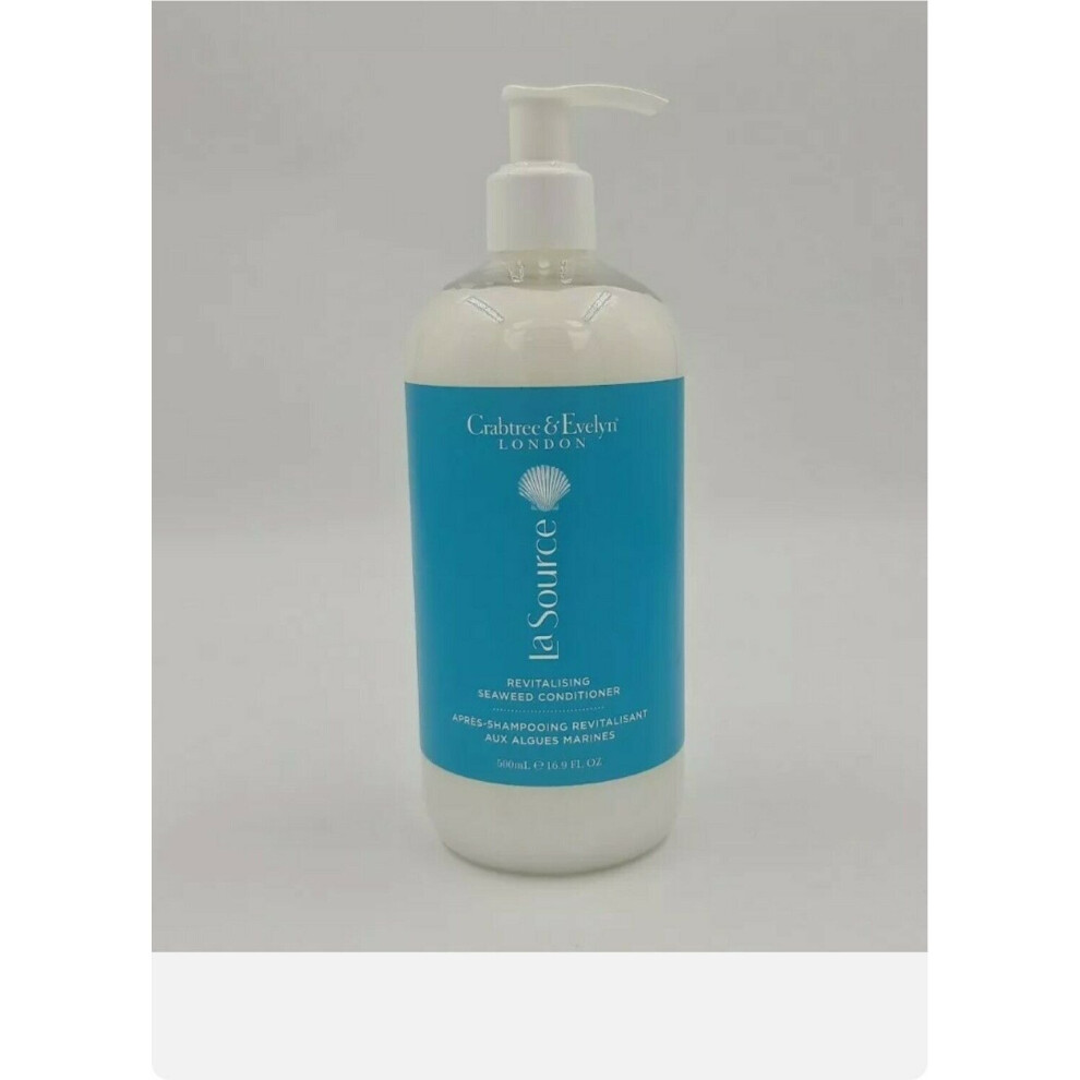 2x Crabtree & Evelyn La Source Revitalising Seaweed Conditioner 500ml with Pump