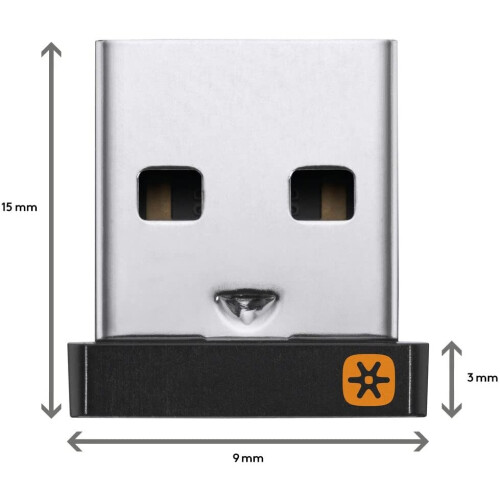 Logitech Logitech USB Unifying Receiver, 2.4 GHz Wireless Technology, USB Plug Compatible with all Logitech Unifying Devices like Wireless Mouse and Keyboard, 1