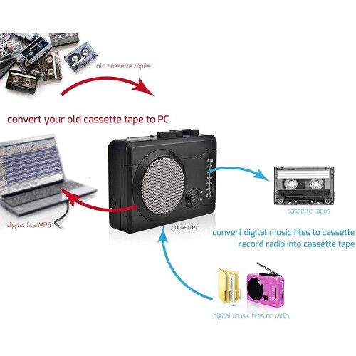 DIGITNOW! USB Cassette Player Recorder Walkman AM/FM Built-in Speaker 2