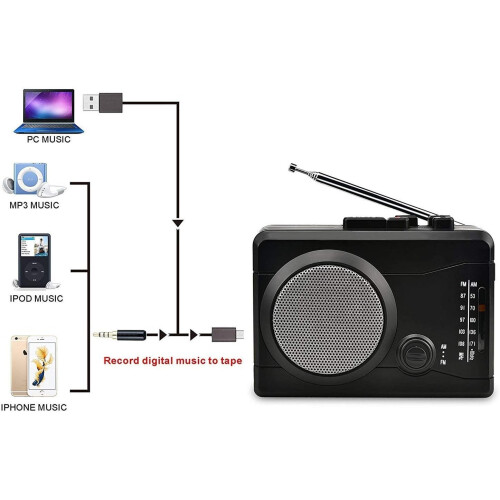 DIGITNOW! USB Cassette Player Recorder Walkman AM/FM Built-in Speaker 1