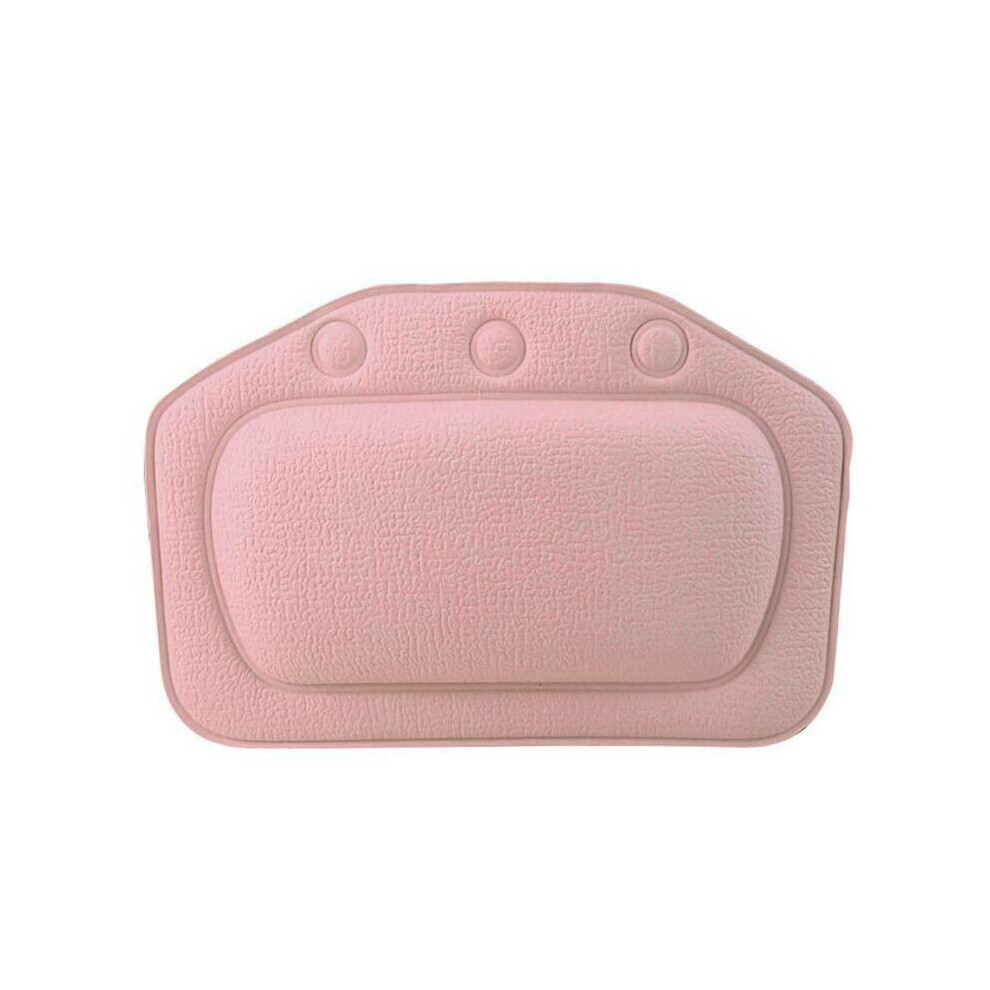(Pink) Luxury Bath Spa Pillow Cushion Spongy Relaxing Bathtub Cushion Suction Cups New Pink