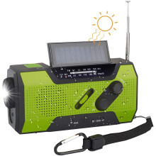 TKOOFN Hand Crank Emergency Radio FM AM, Portable Solar Generation Multifunction Outdoor Novelty Radio USB Charge with 2000mAh as Power Bank / 4 LEDs