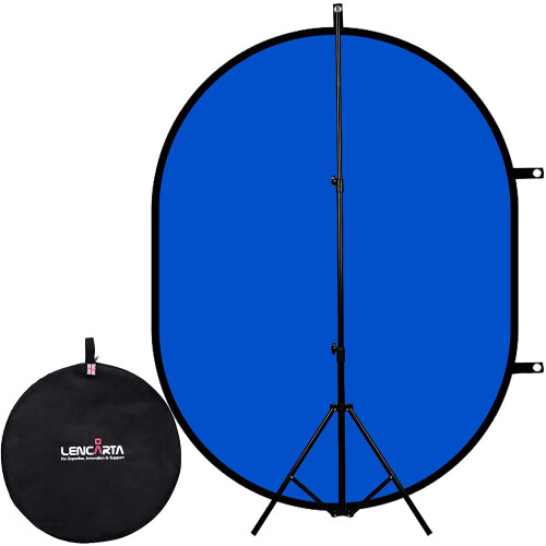 150x200cm Blue and Green Lencarta Folding Background with 265cm Lightstand 1