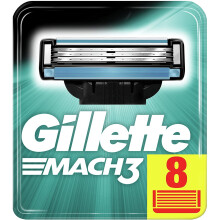 Gillette Mach3 Razor Blades for Men with Precision Trimmer, Pack of 8 Refill Blades