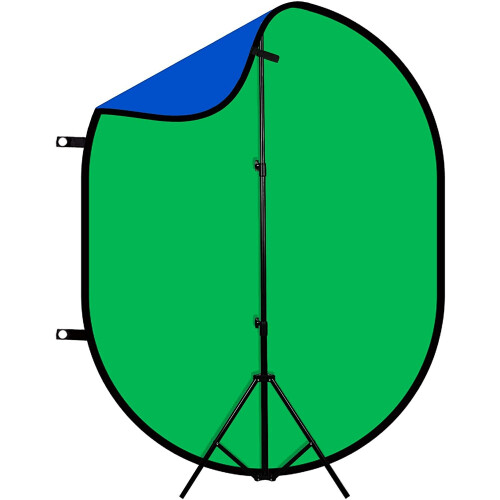 150x200cm Blue and Green Lencarta Folding Background with 265cm Lightstand