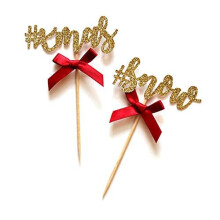 Flairs New York Weihnachtsdekorationen, Banner, Kuchendekoration, Party-Requisiten (Packung mit 6 Tassenkuchendekorationen, Weihnachten #Schneerotes