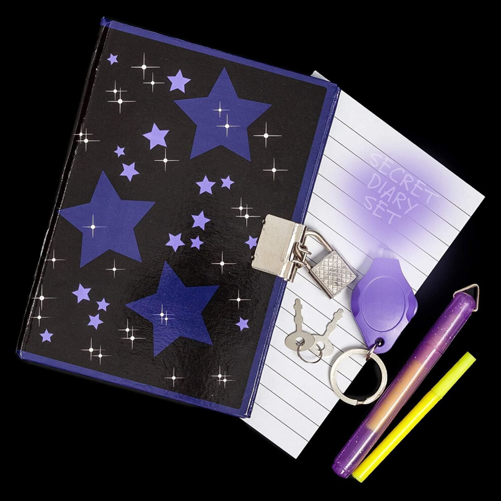 Kids Fun Top Secret Diary Set With UV UltraViolet Torch & Invisible Pens