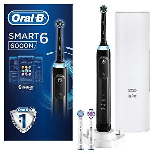 Oral-B Smart 6 6000N CrossAction Electric Toothbrush, 1 Black App 