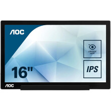 AOC I1601FWUX 15.6" USB-C powered portable monitor, extremely slim, Full HD 1920x1080 IPS, SmartCover, AutoPivot (for devices w/ USB-C DP Alt Mode ..