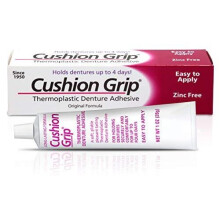 Cushion Grip Thermoplastic Denture Adhesive for Refitting and Tightening Loose Dentures [Not a Glue Adhesive Acts Like a Soft Reliner] (1 Oz) Ho