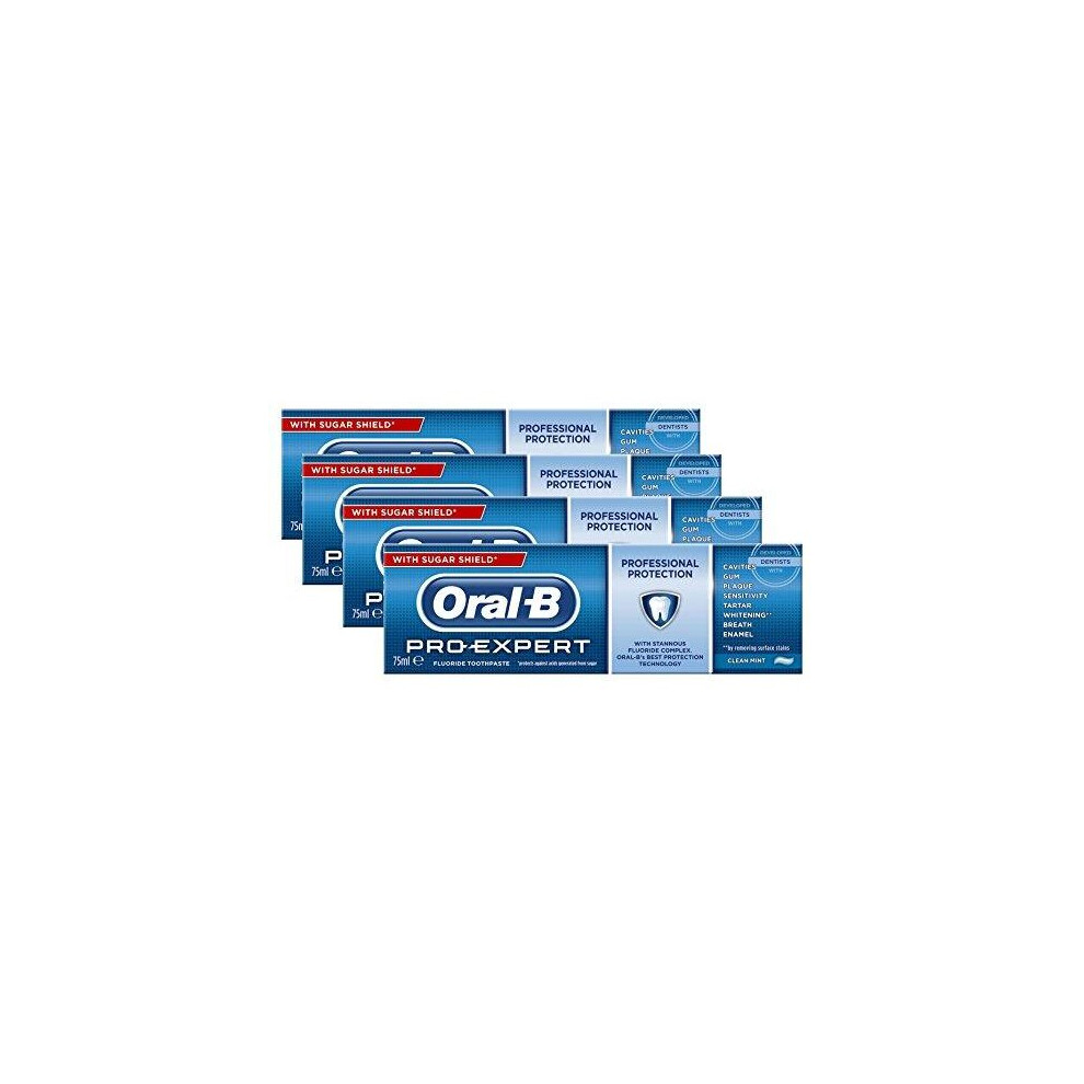 Oral-B Pro Expert Professional Protection Clean Mint Toothpaste - 75ml X 4