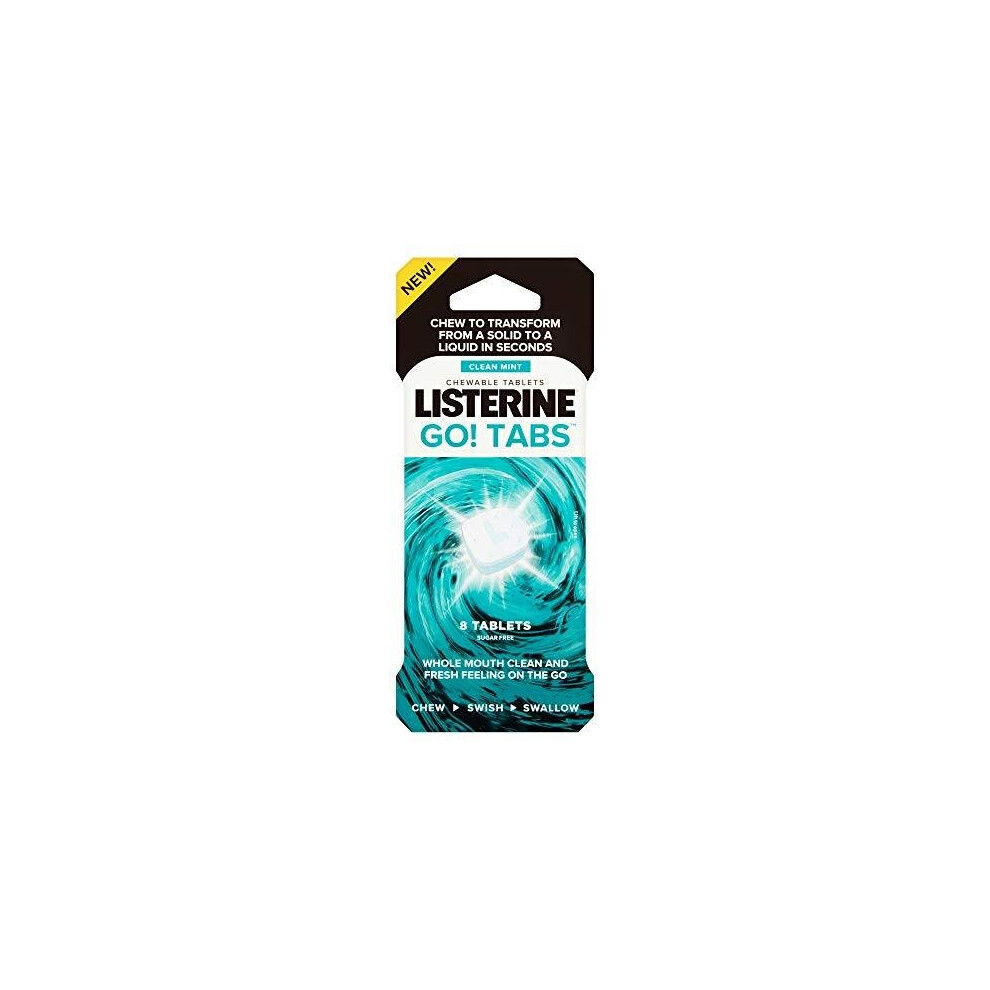 Listerine Go! Clean Mint Chewable Tablets, 8 Tablets