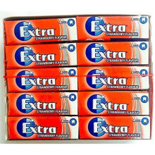 WRIGLEY'S EXTRA STRAWBERRY SUGAR FREE CHEWING GUM 30 PACKETS,EXPIRY DATE