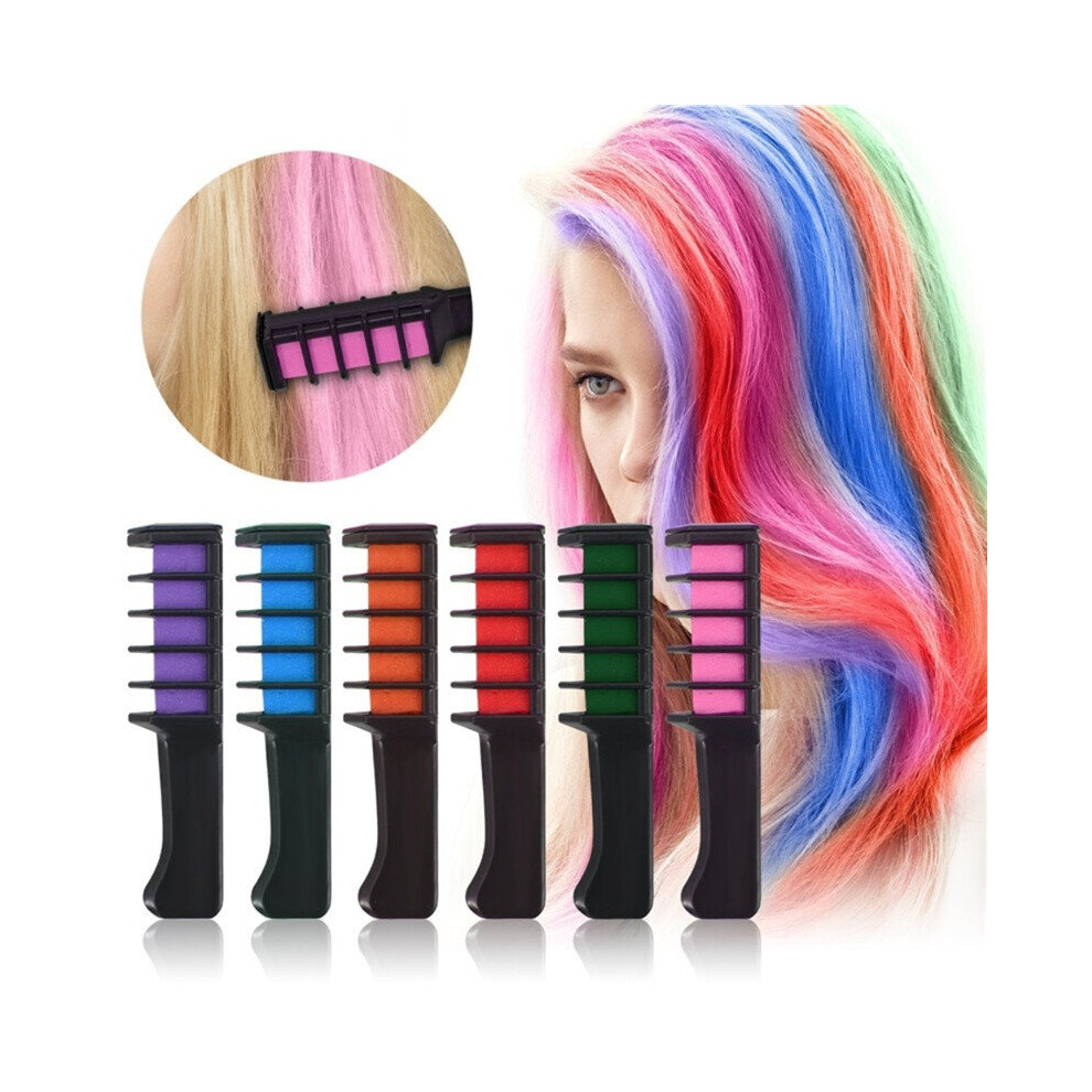 Stoex 6 Colors Hair Dye Comb Brush Personal Salon Temporary Crayons Hair Dyeing Tool