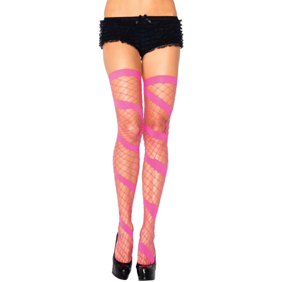 Leg Avenue Lingerie Multicoloured Neon Pink Stockings