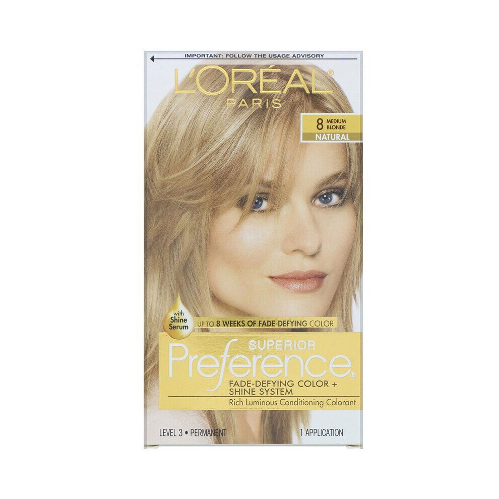 L'Oreal, Superior Preference, 8 Medium Blonde, 1 Application