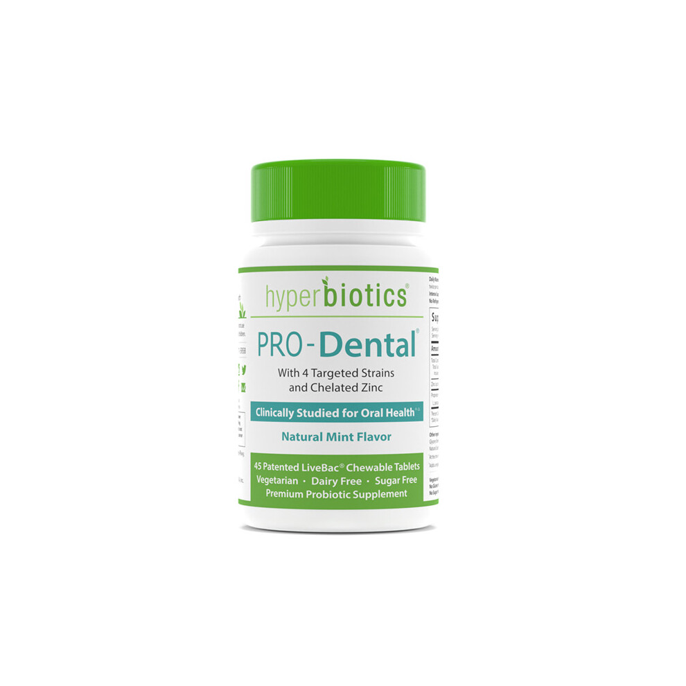 Hyperbiotics, PRO-Dental, Natural Mint Flavor, 45 Chewable Tablets