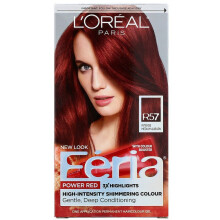 L'Oréal, Feria, Power Red, Høj-Intensitet Foryngende Farve, R57 Cherry Crush, 1 Anvendelse