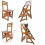 Bamboo Folding Fold Up Library Step Ladder Chair Home Kitchen Office 2