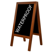 (Brown) Wooden A-board heavy Pavement Road Sign Chalk Menu
